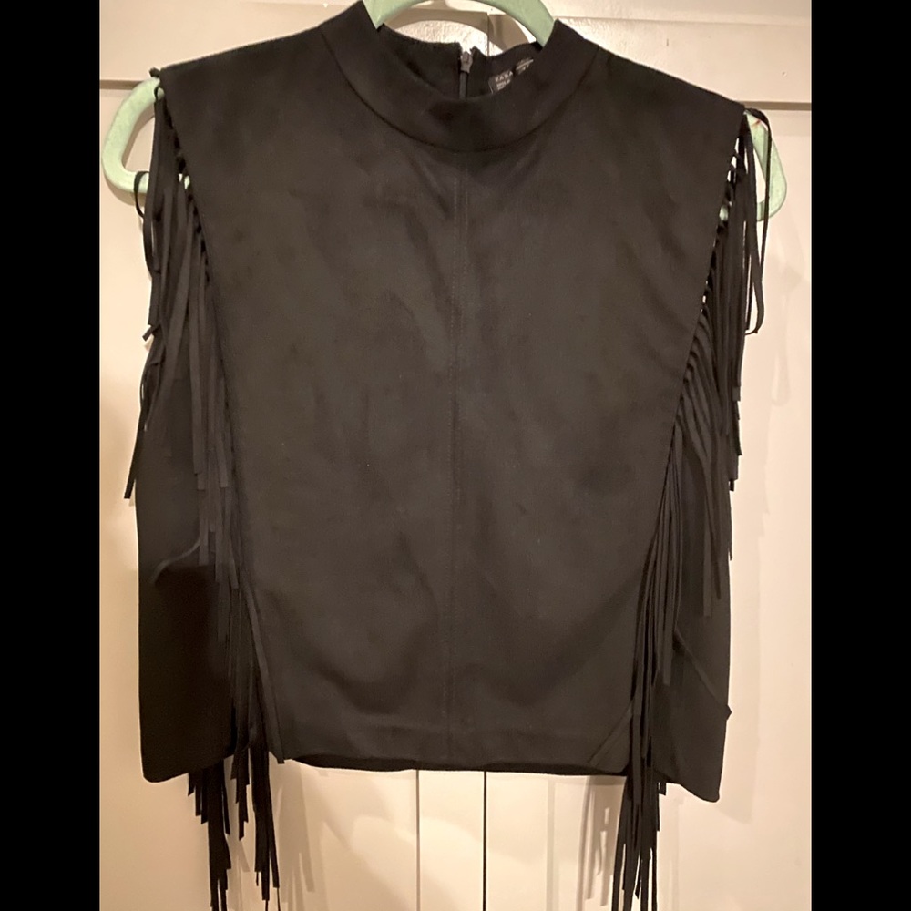 Zara fringe tank Sz M